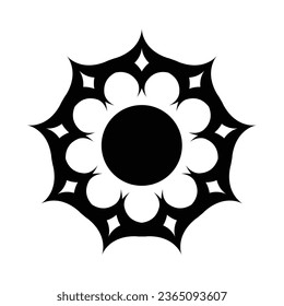 Beautiful Geometric Flower Art Vector image Black And white. Simple illustration can be used for decorate your work