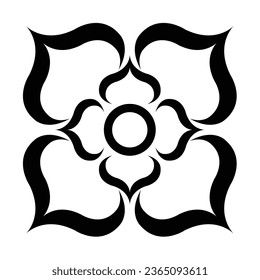 Beautiful Geometric Flower Art Vector image Black And white. Simple illustration can be used for decorate your work