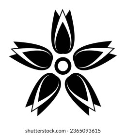 Beautiful Geometric Flower Art Vector image Black And white. Simple illustration can be used for decorate your work