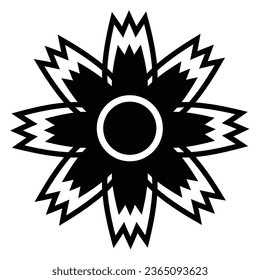 Beautiful Geometric Flower Art Vector image Black And white. Simple illustration can be used for decorate your work
