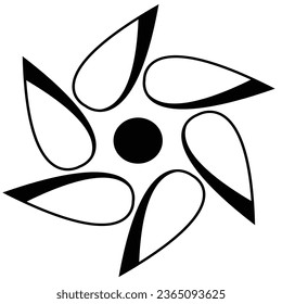 Schöne geometrische Blumenart Vektorbild Schwarz-Weiß. Einfache Illustration kann für die Gestaltung Ihrer Arbeit verwendet werden