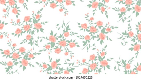 Beautiful geometric flowers roses pattern background