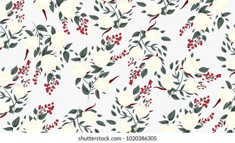 Beautiful geometric flowers roses pattern background