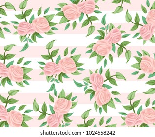 Beautiful geometric flowers roses pattern background