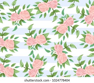 Beautiful geometric flowers roses pattern background