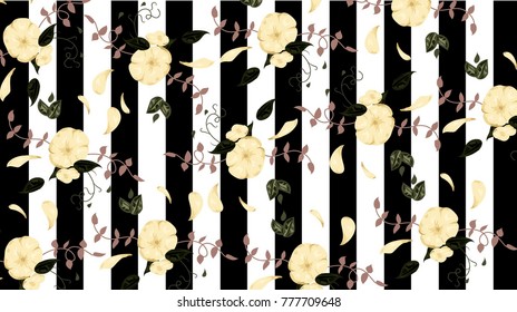 Beautiful geometric flowers roses pattern background