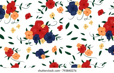 Beautiful geometric flowers roses pattern background