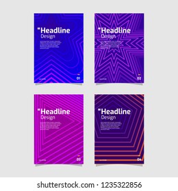 Beautiful geometric gradient flyer set collection