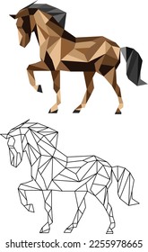 Beautiful geometric horse made of triangles