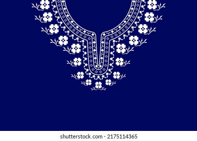 Hermoso diseño geométrico de collar indio, patrón floral, diseño de kaftans de bordado collar para mujeres de moda, collar bohemio, collar, ropa, ilustración vectorial.