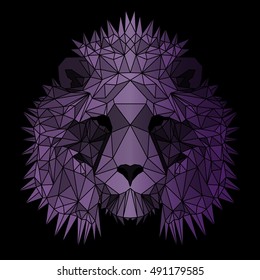 Beautiful geometric lion. Nice polygonal vector illustration