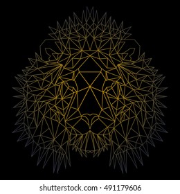 Beautiful geometric lion. Nice polygonal vector illustration