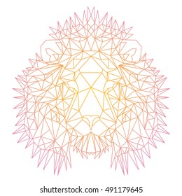 Beautiful geometric lion. Nice polygonal vector illustration