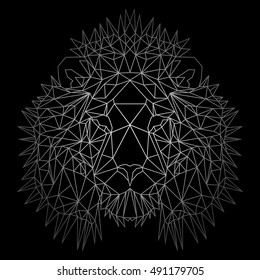 Beautiful geometric lion. Nice polygonal vector illustration