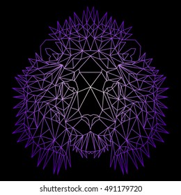 Beautiful geometric lion. Nice polygonal vector illustration