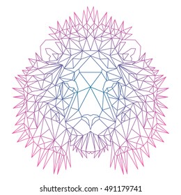 Beautiful geometric lion. Nice polygonal vector illustration