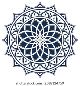 Beautiful Geometric Mandala with Symmetrical Design