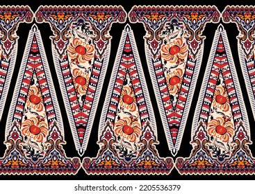 A beautiful Geometric Ornament Ethnic style border design handmade artwork pattern with watercolor, trending, texture, and vintage hand drawing.
