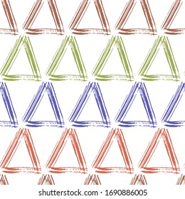 Beautiful geometric pattern abstract vector background. Doodle for design Seamless texture with triangles, abstract geometric pattern Cute background