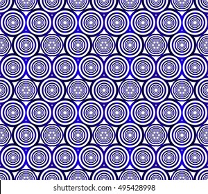 beautiful geometric pattern of circles and ovals. vector illustration. blue gradient.