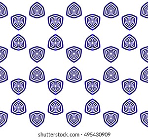 beautiful geometric pattern of circles and ovals. vector illustration. blue gradient.