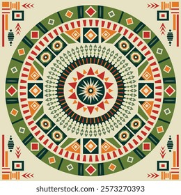 beautiful geometric pattern consisting of multiple concentric circles with various designs.