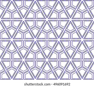 beautiful geometric pattern of hexagons. vector illustration. blue gradient.