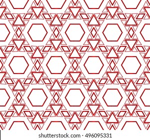 beautiful geometric pattern of hexagons. vector illustration. red gradient.