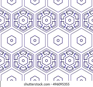 beautiful geometric pattern of hexagons. vector illustration. blue gradient.