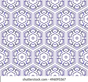 beautiful geometric pattern of hexagons. vector illustration. blue gradient.