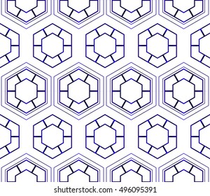 beautiful geometric pattern of hexagons. vector illustration. blue gradient.