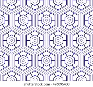 beautiful geometric pattern of hexagons. vector illustration. blue gradient.