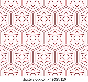beautiful geometric pattern of hexagons. vector illustration. red gradient.