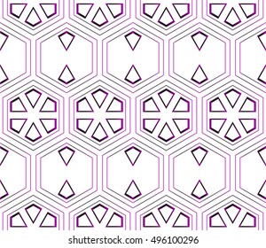 beautiful geometric pattern of hexagons. vector illustration. purple gradient.