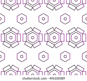 beautiful geometric pattern of hexagons. vector illustration. purple gradient.