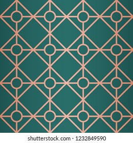 Beautiful Geometric Pattern. Seamless Vector Lines. Copper Look.