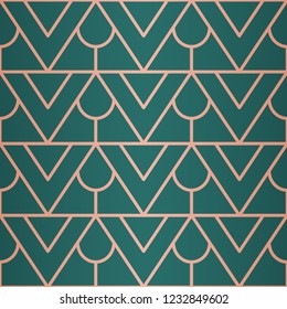 Beautiful Geometric Pattern. Seamless Vector Lines. Copper Look.