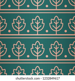 Beautiful Geometric Pattern. Seamless Vector Lines. Copper Look.