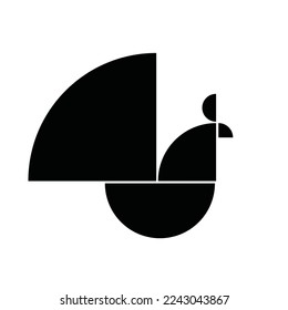 a beautiful geometric rooster or chicken logo