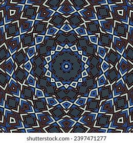 Beautiful geometric seamless ornament vector design. Exotic linen motif. Mix mosaic ornament. Islamic traditional composition. Royal background.