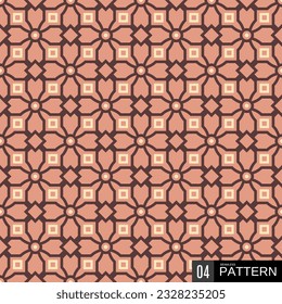 Beautiful geometric seamless pattern with beige and brown tones composition. continuous line pattern arrangement. Japanese traditional art background