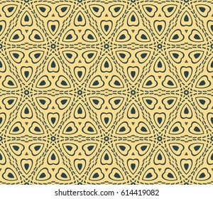 beautiful geometric seamless pattern of different geometric shapes. vector illustration. floral style. yellow, dark blue color beautiful geometric seamless pattern of different geometric shapes. vector illustration. floral style. yellow, dark blue color