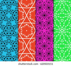 beautiful geometric seamless pattern of different geometric shapes. vector illustration.