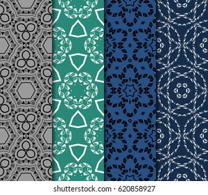 beautiful geometric seamless pattern of different geometric shapes. vector illustration.