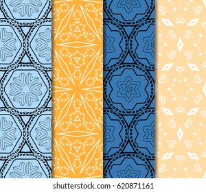 beautiful geometric seamless pattern of different geometric shapes. vector illustration.