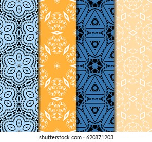 beautiful geometric seamless pattern of different geometric shapes. vector illustration.
