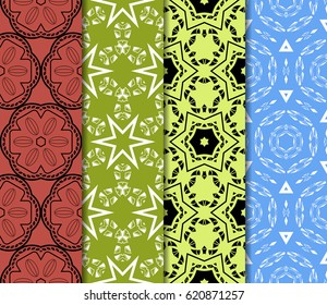 beautiful geometric seamless pattern of different geometric shapes. vector illustration.