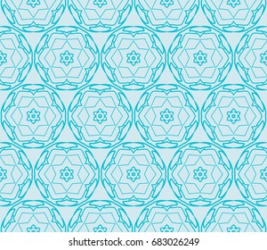 beautiful geometric seamless pattern of different geometric shapes. vector illustration. blue color