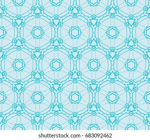 beautiful geometric seamless pattern of different geometric shapes. vector illustration. blue color