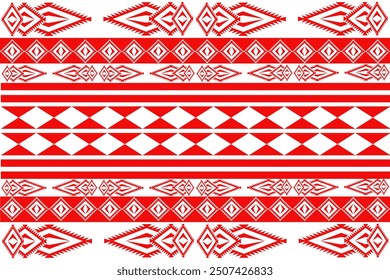 Beautiful geometric shape form a pattern in red and whtie tone,modern and classic striped,fashion art design